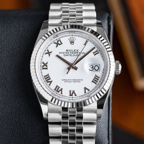 rolex datejust roman white|rolex datejust white gold bezel.